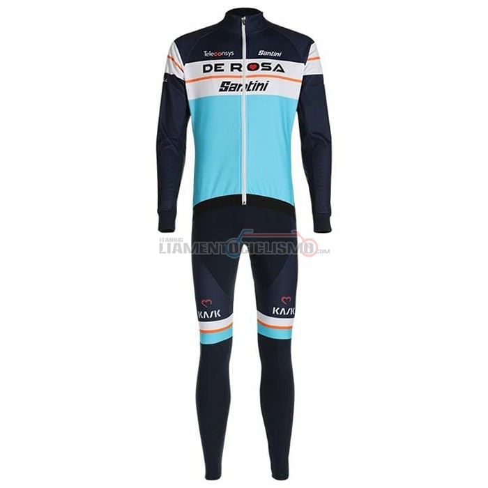 Abbigliamento Ciclismo De Rosa Manica Lunga 2020 Celeste